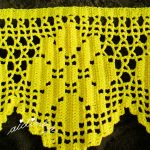 Conjunto de toalhas de banho, com barras de crochet em amarelo