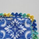 Conjunto de avental e pano de cozinha, com crochet