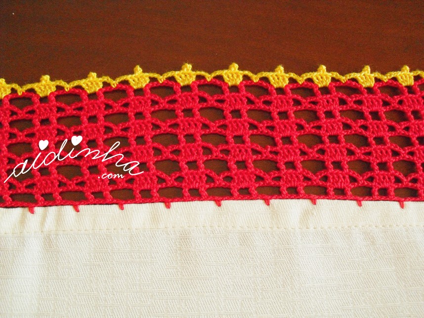 crochet do centro com bordado