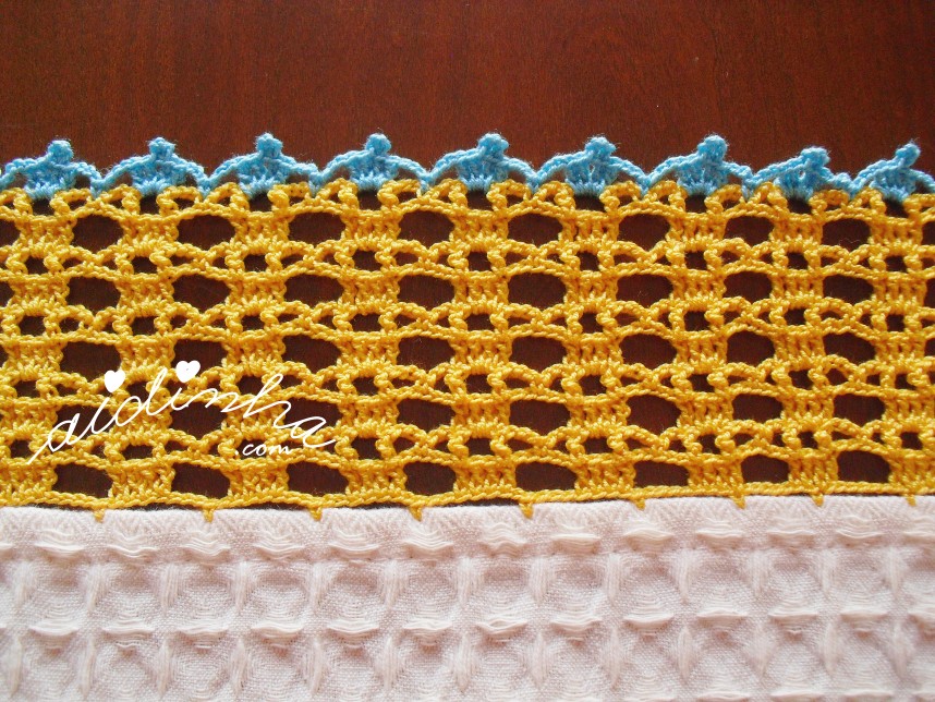 crochet do conjunto de panos de cozinha