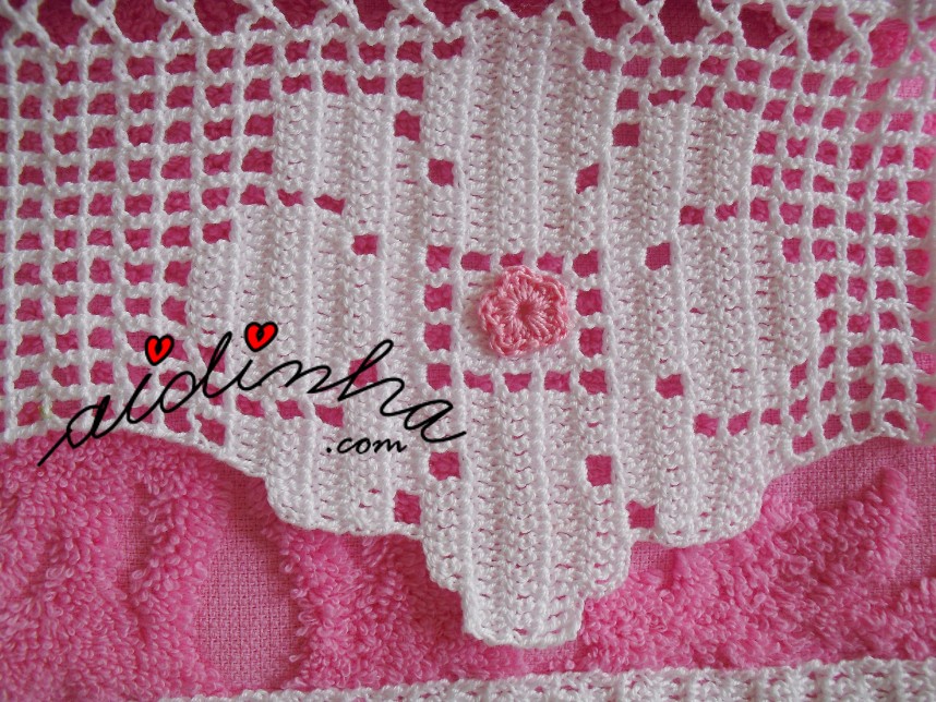 barra de crochet das toalhas de banho rosa