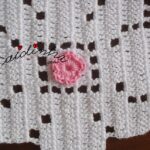 Conjunto de toalhas de banho rosa, com crochet e aplicação de flores