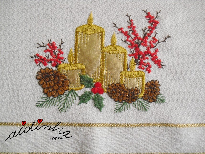 bordado do pano de Natal com crochet