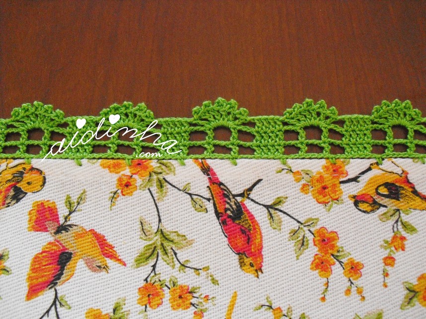 crochet verde da toalhinha com passarinhos