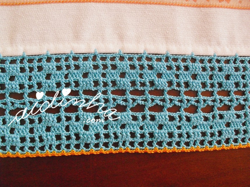 crochet azul do pano da páscoa