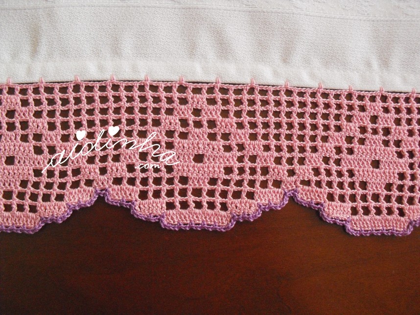 crochet rosa do pano de cozinha da Páscoa