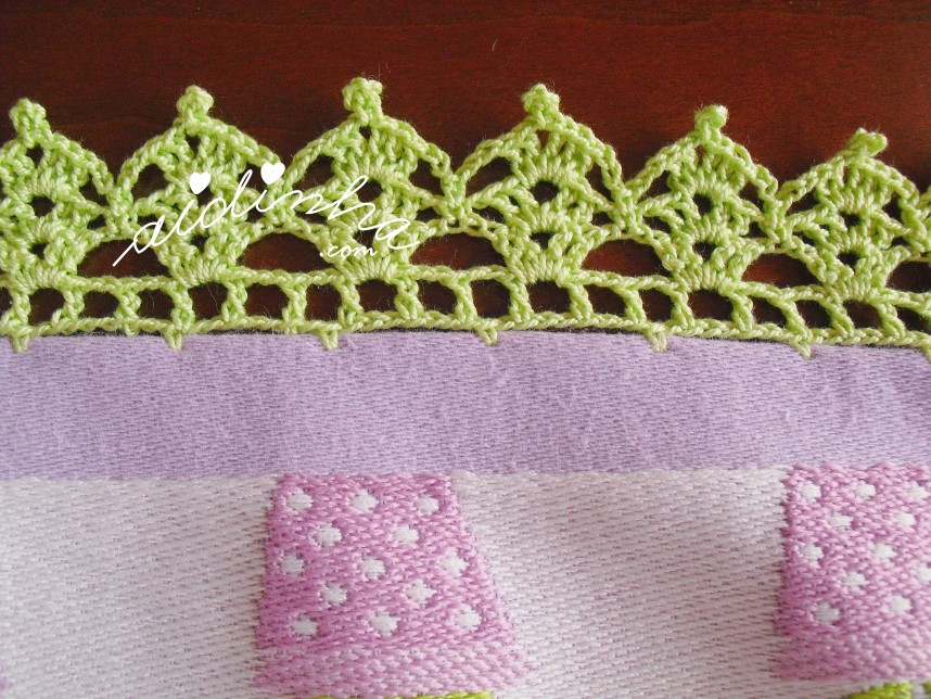 crochet do pano de cozinha lilás