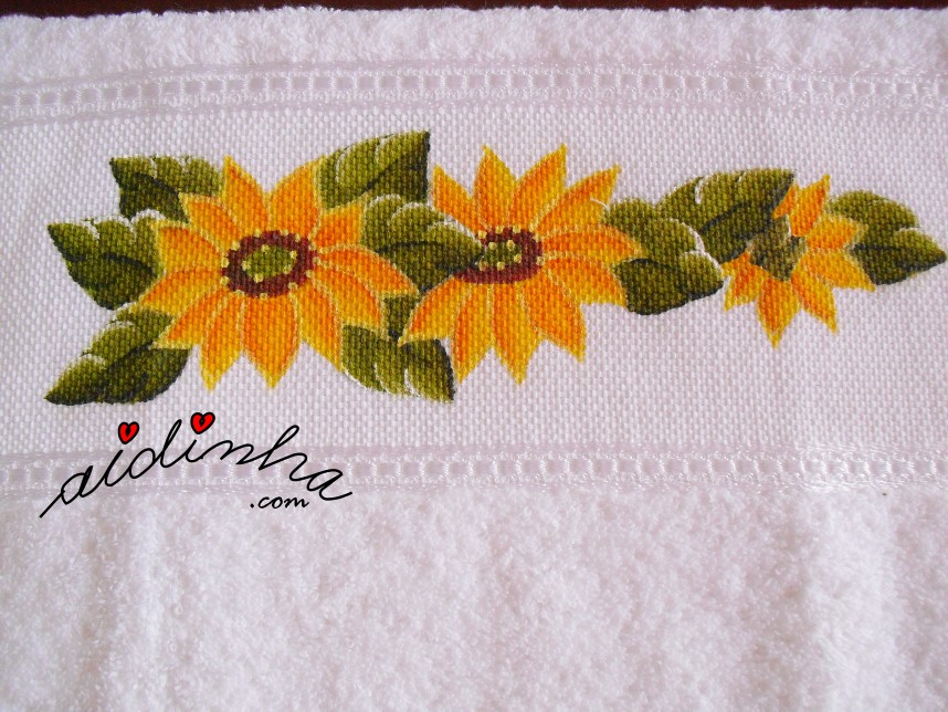 pintura manual do conjunto de toalhas de banho com crochet