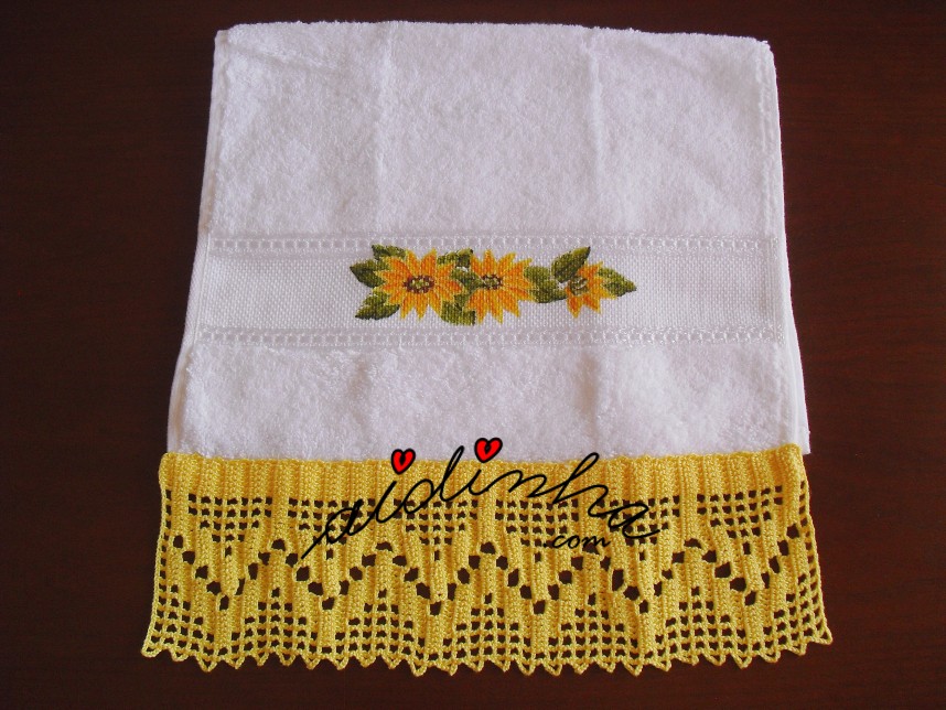 toalha de bidé do conjunto de toalhas de banho pintado à mão e com crochet