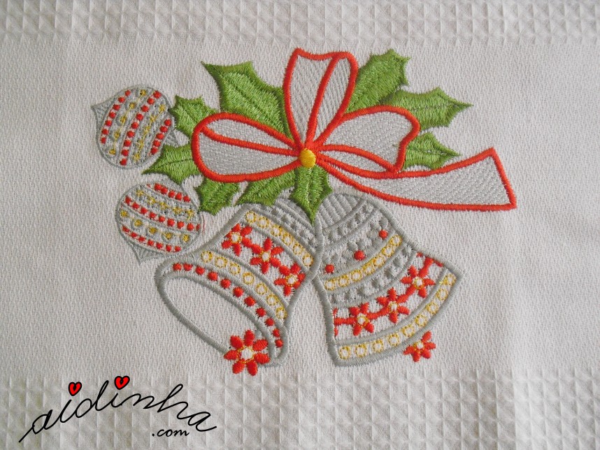 bordado do conjunto de panos de Natal com crochet