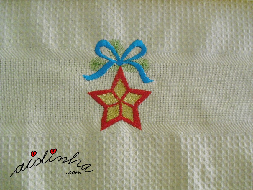 bordado do pano de cozinha de natal, com crochet