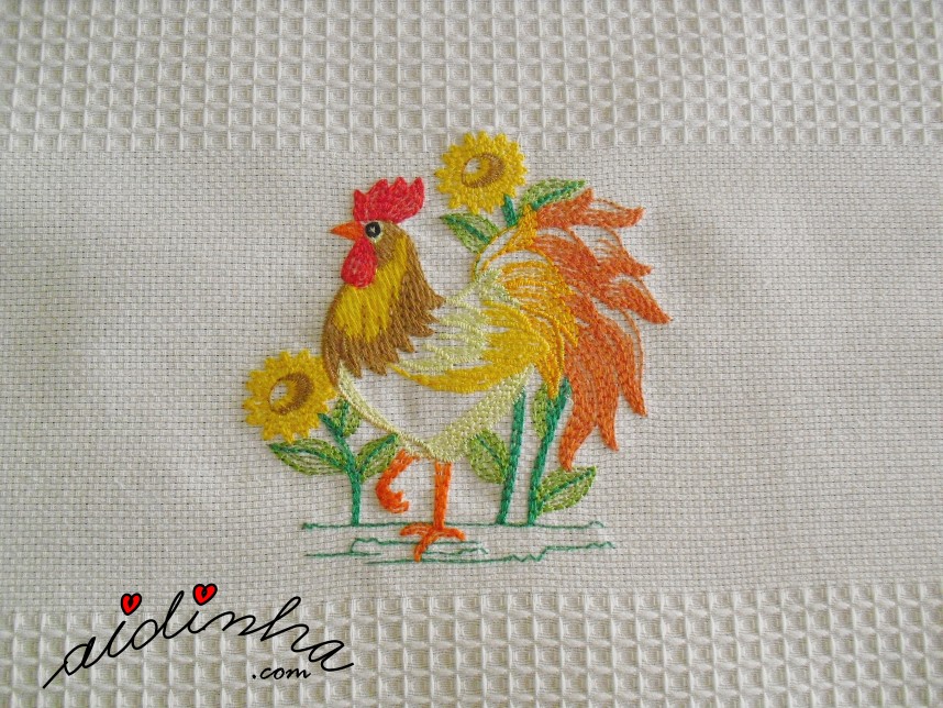 bordado do conjunto de panos de cozinha com crochet