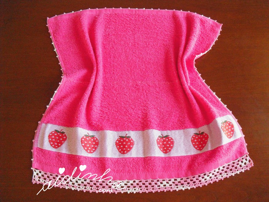 pano rosa com crochet em rosa matizado