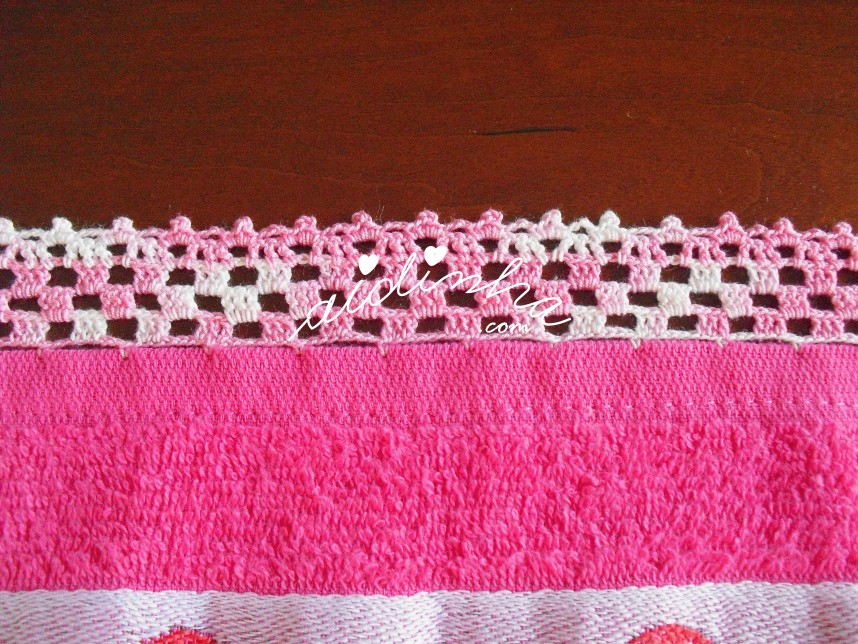 crochet rosa matizado do pano rosa