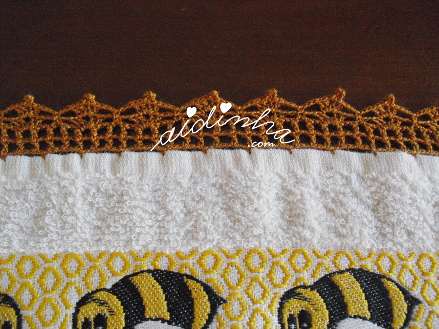 crochet castanho do pano turco pérola