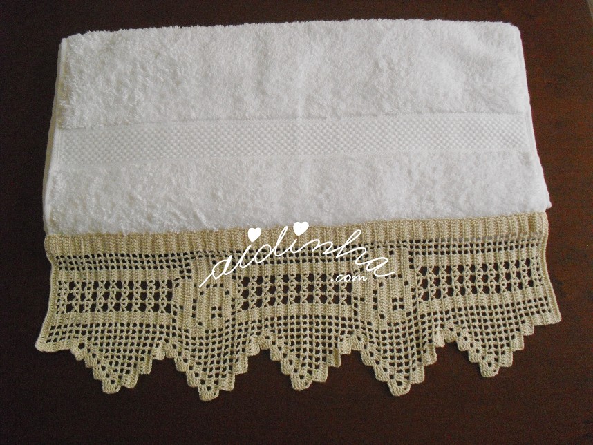 toalha de rosto do conjunto de banho com crochet