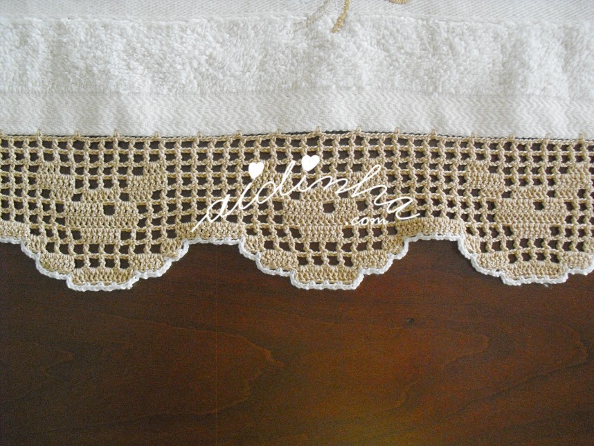 crochet do conjunto de pano de cozinha bordado