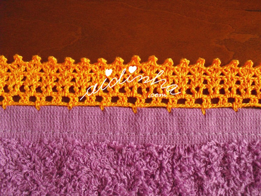 crochet laranja do pano turco com rodelas de laranja