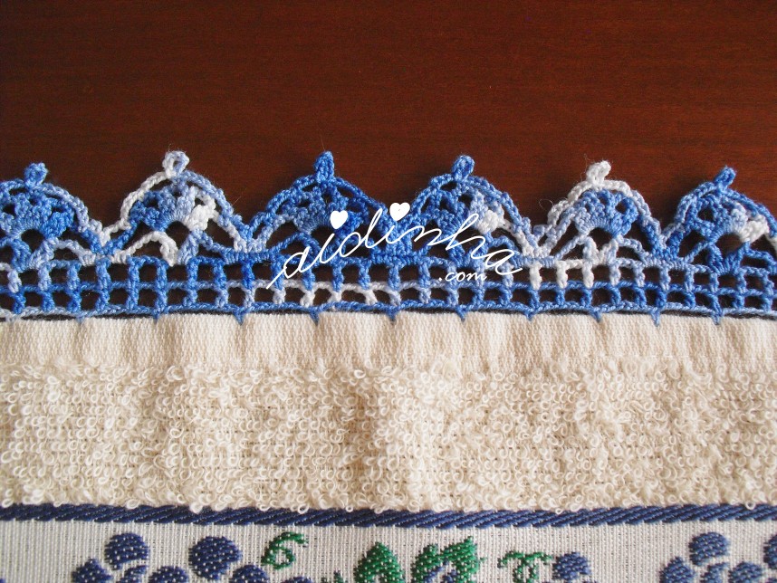 crochet do pano turco com parras e uvas