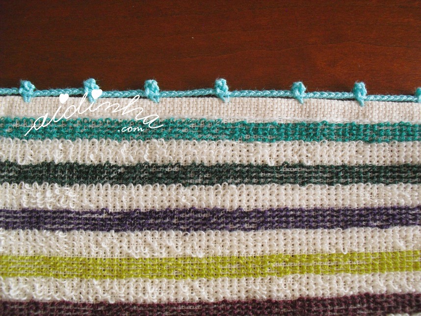 remate de crochet dos panos turcos de cozinha