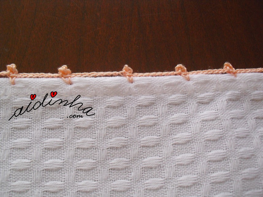 remate de crochet do pano de cozinha