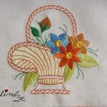 Conjunto de panos de cozinha, bordado e com crochet