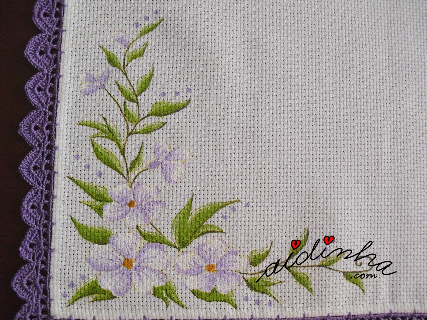 pintura à mão dos individuais com crochet