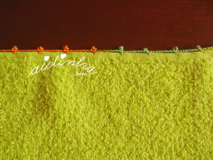 remate de crochet do conjunto de panos turcos de cozinha, verde