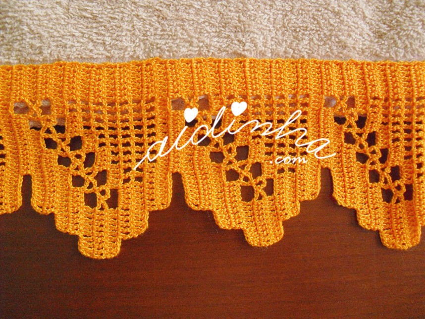 crochet laranja das toalhas de banho