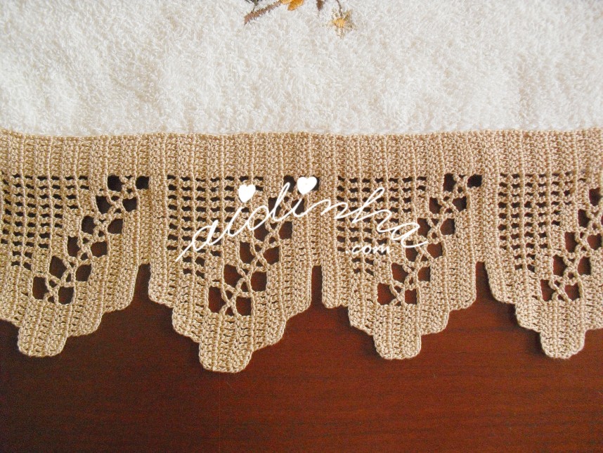 crochet em creme das toalhas de banho