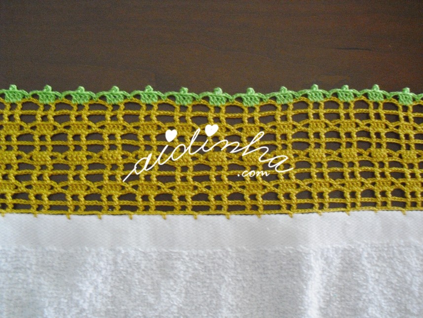 crochet do conjunto de panos de cozinha com bordado de Natal 