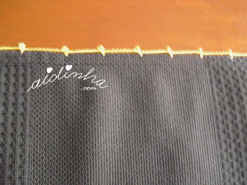 remate de crochet nos panos de cozinha