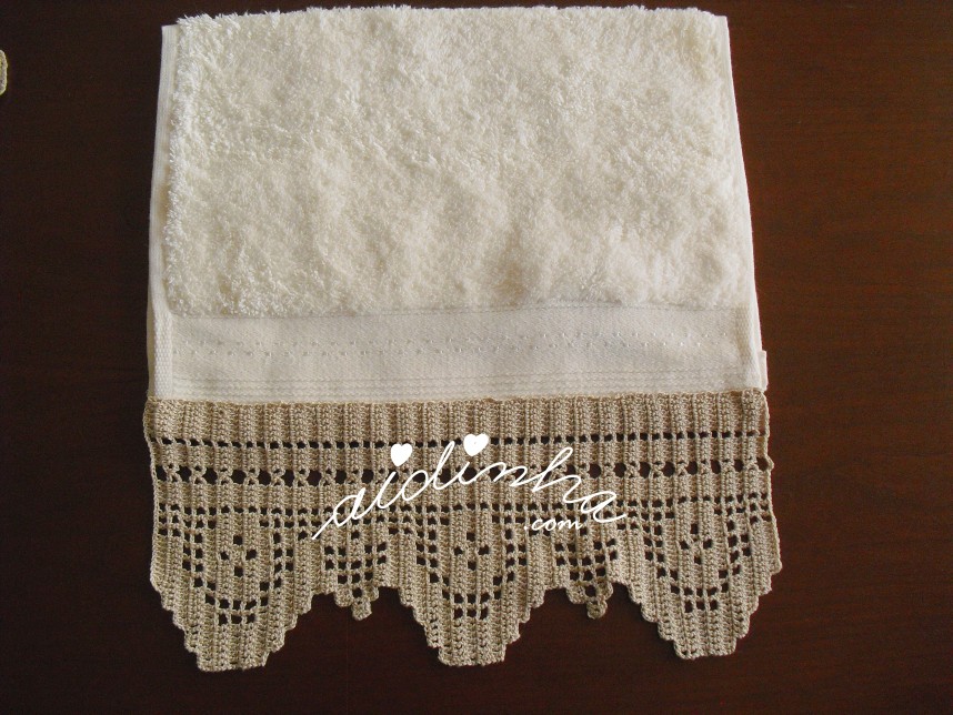 toalha de bidé com crochet
