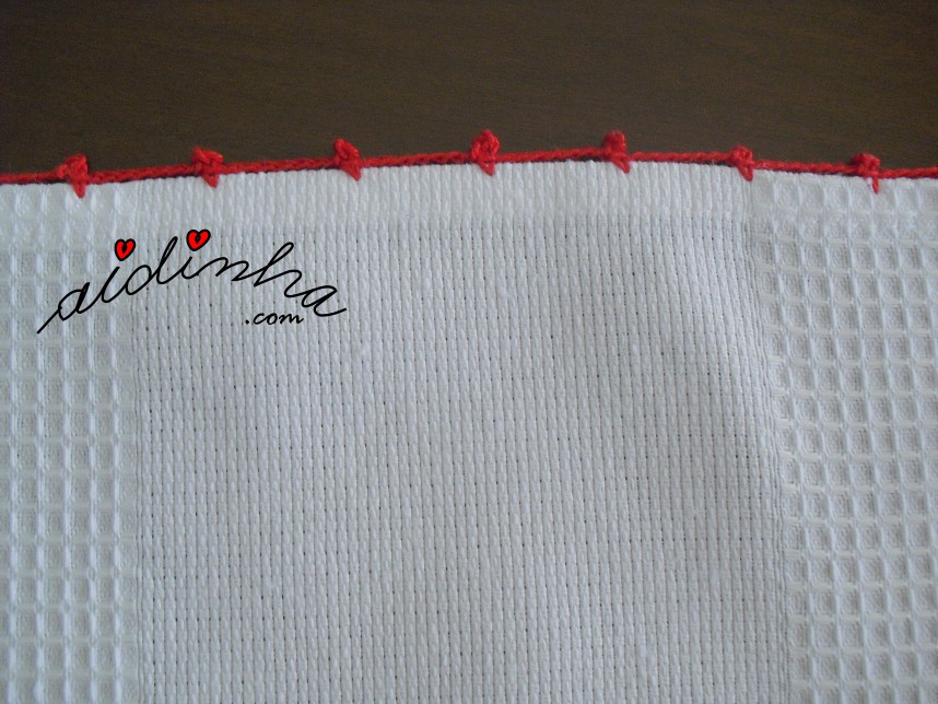 remate de crochet do pano de cozinha