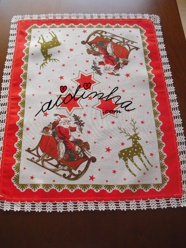 pano da louça de Natal com crochet