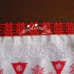 Conjunto de panos de cozinha de Natal, com crochet