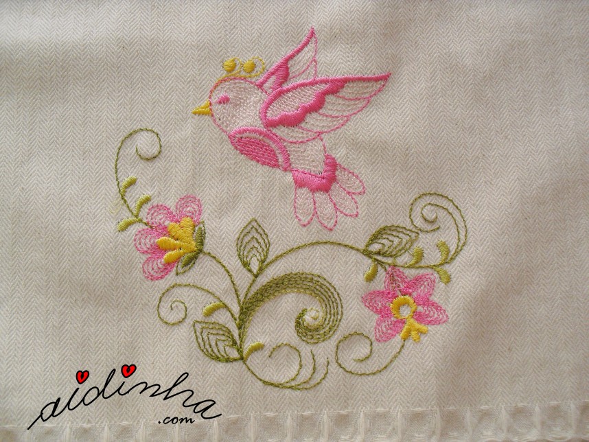 bordado do pano de cozinha, com crochet