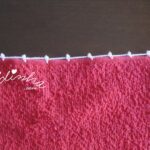 Saquinho de prenda, com pano turco de Natal, com crochet