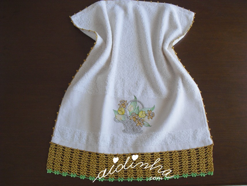 pano turco bordado e com crochet