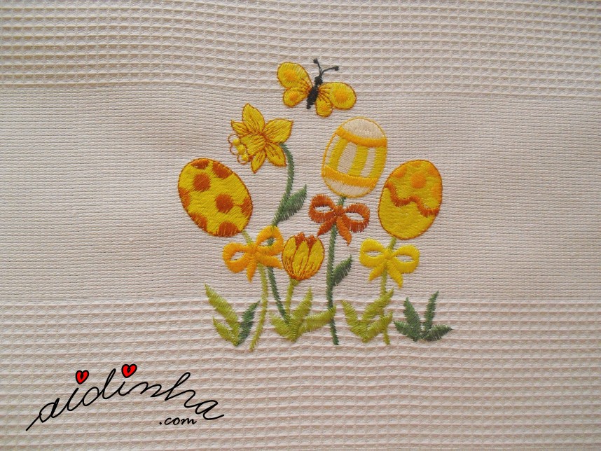 bordado do centro de Páscoa com crochet