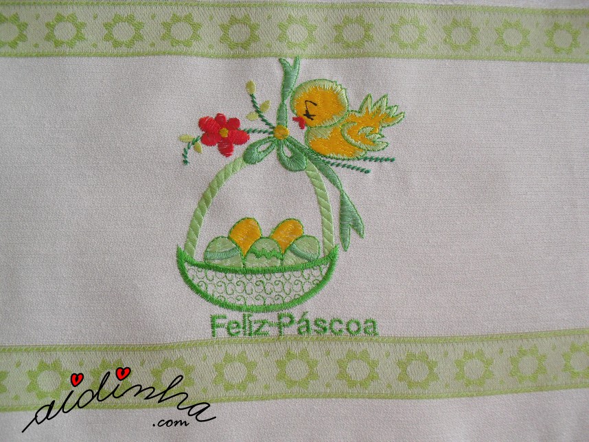 bordado de Páscoa dos panos de cozinha com crochet