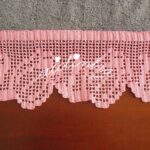 Conjunto de toalhas de banho, com crochet em rosa