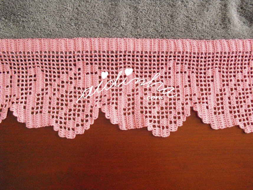 crochet do conjunto de toalhas de banho