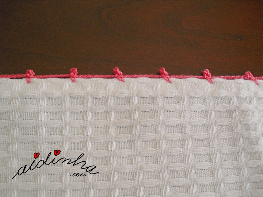 remate de crochet do pano de cozinha