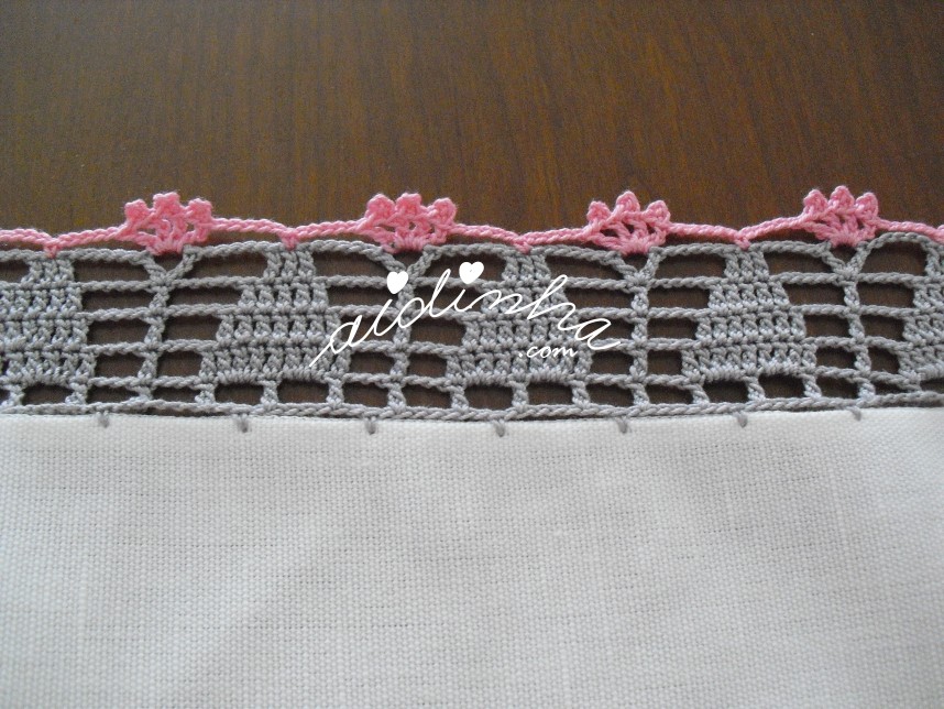 crochet do centro bordado com borboletas