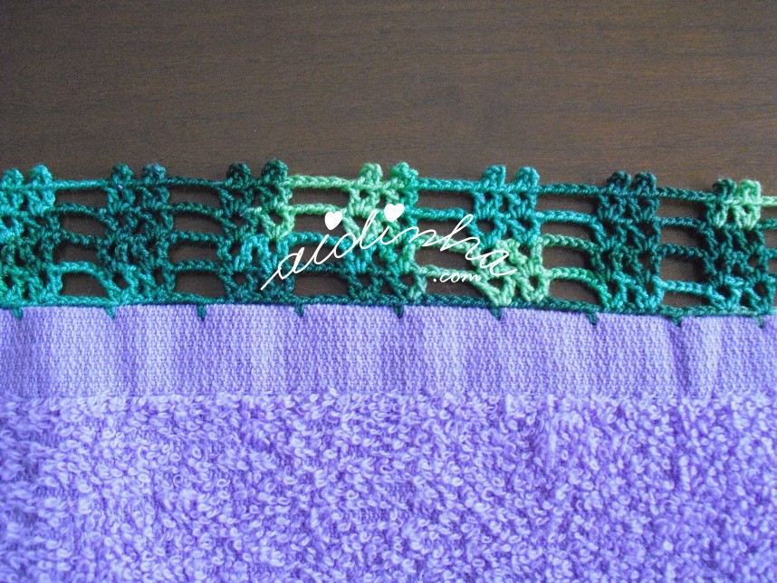 crochet do pano com azeitonas