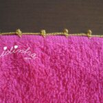 Conjunto colorido de panos turcos de cozinha, com crochet