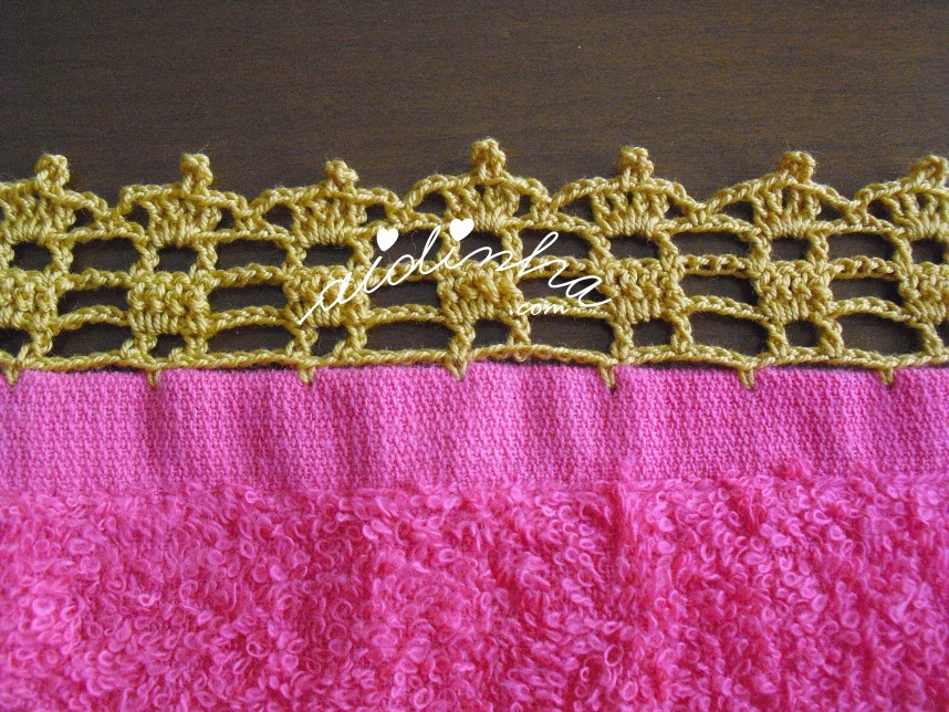 crochet do pano rosa