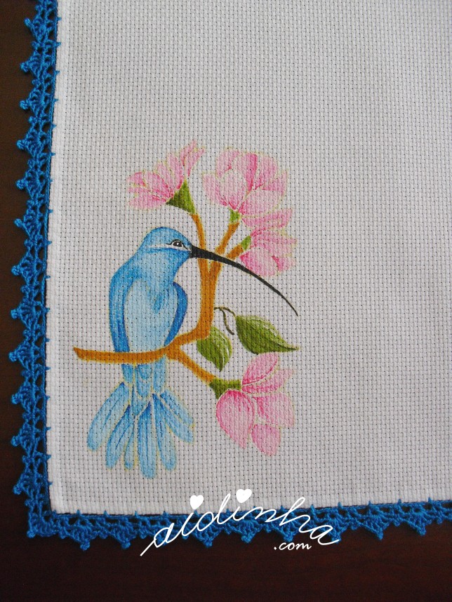 pintura do individual com crochet