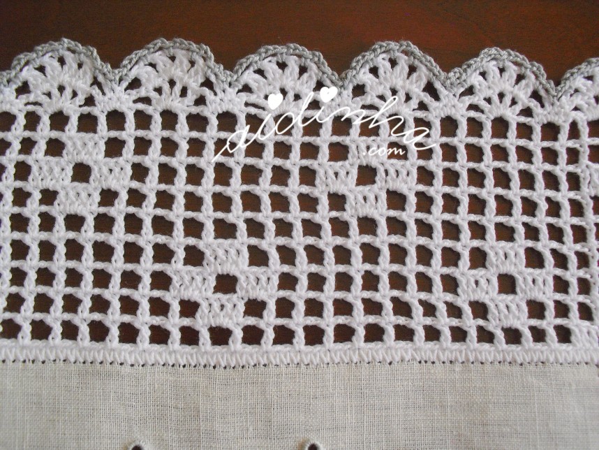 crochet do conjunto de quarto em linho